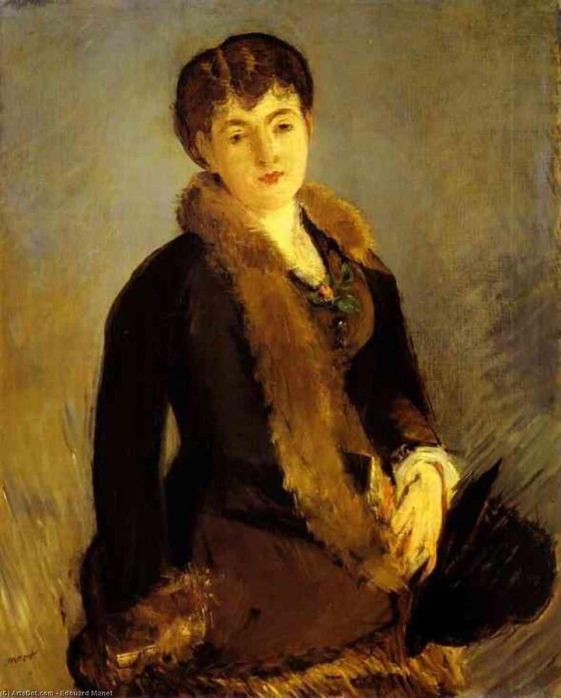 Wikioo.org - The Encyclopedia of Fine Arts - Painting, Artwork by Edouard Manet - Portrait of Mademoiselle Isabelle Lemonnier