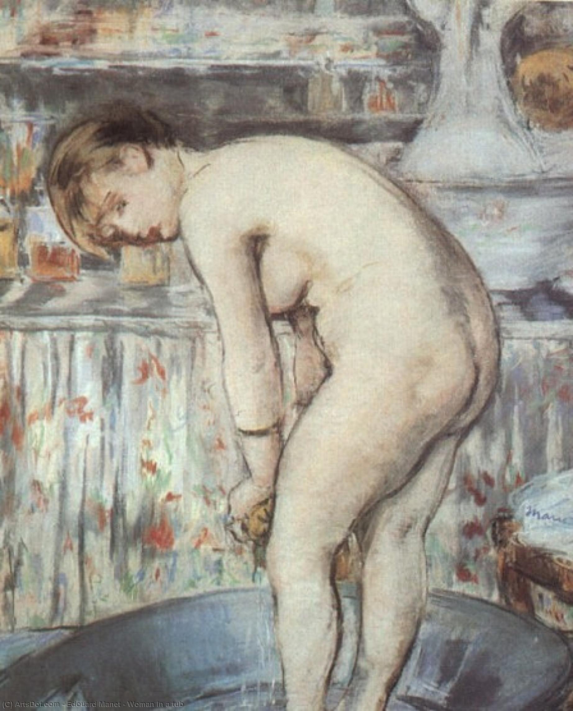 Wikioo.org - The Encyclopedia of Fine Arts - Painting, Artwork by Edouard Manet - Woman in a tub
