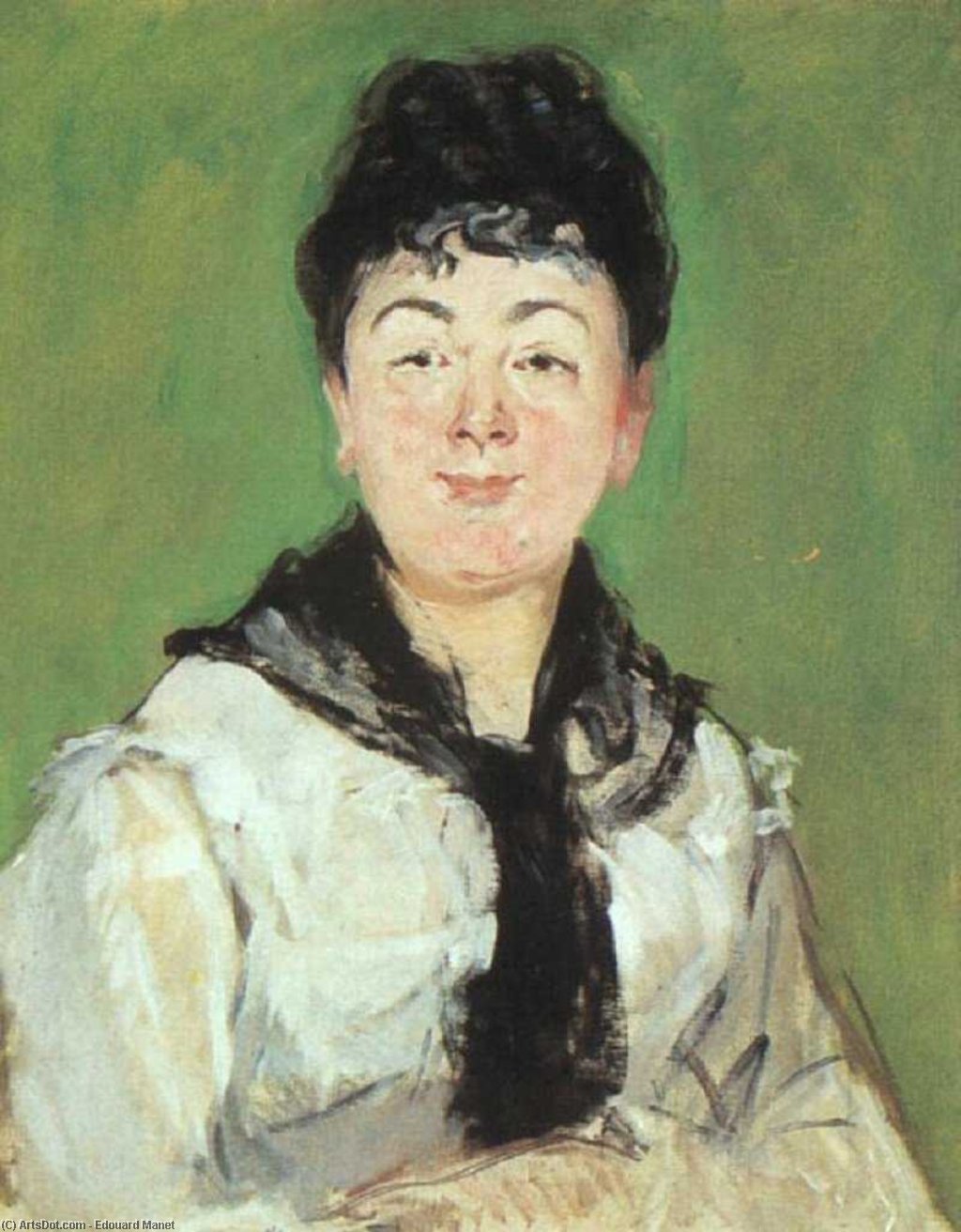 Wikioo.org - The Encyclopedia of Fine Arts - Painting, Artwork by Edouard Manet - Portrait of a lady with a black fichu