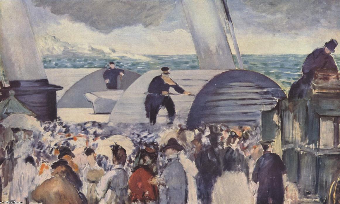 Wikioo.org - สารานุกรมวิจิตรศิลป์ - จิตรกรรม Edouard Manet - Embarkation after Folkestone