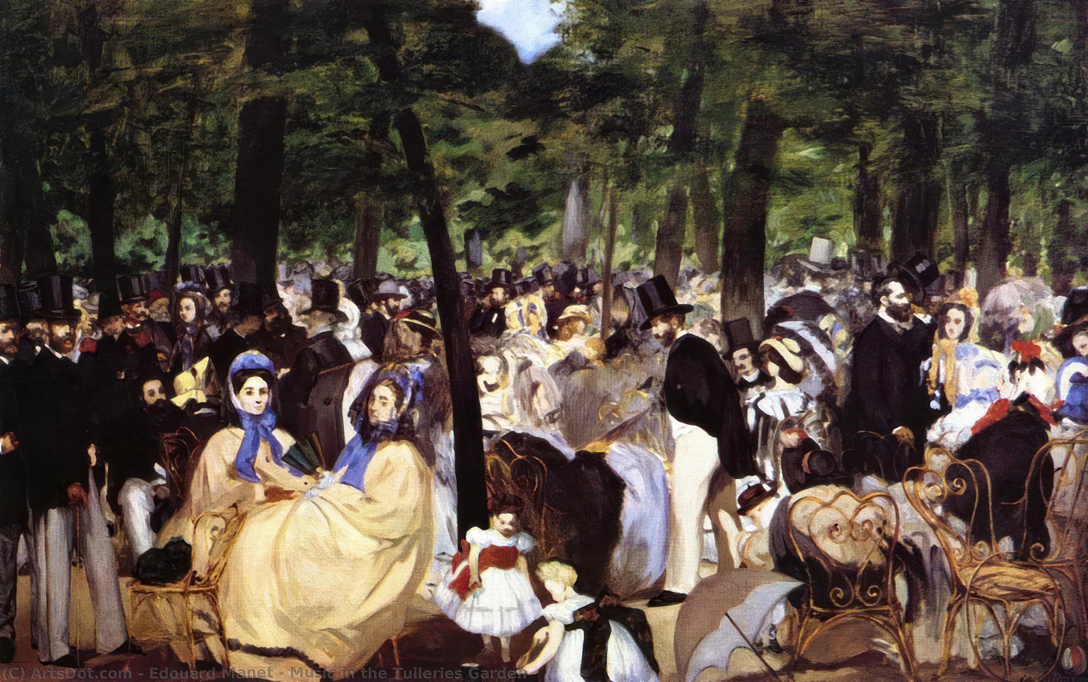 WikiOO.org - 百科事典 - 絵画、アートワーク Edouard Manet - チュイルリー庭園の音楽