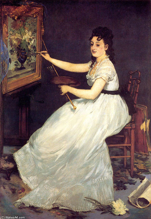 Wikioo.org - The Encyclopedia of Fine Arts - Painting, Artwork by Edouard Manet - Portrait of Eva Gonzales