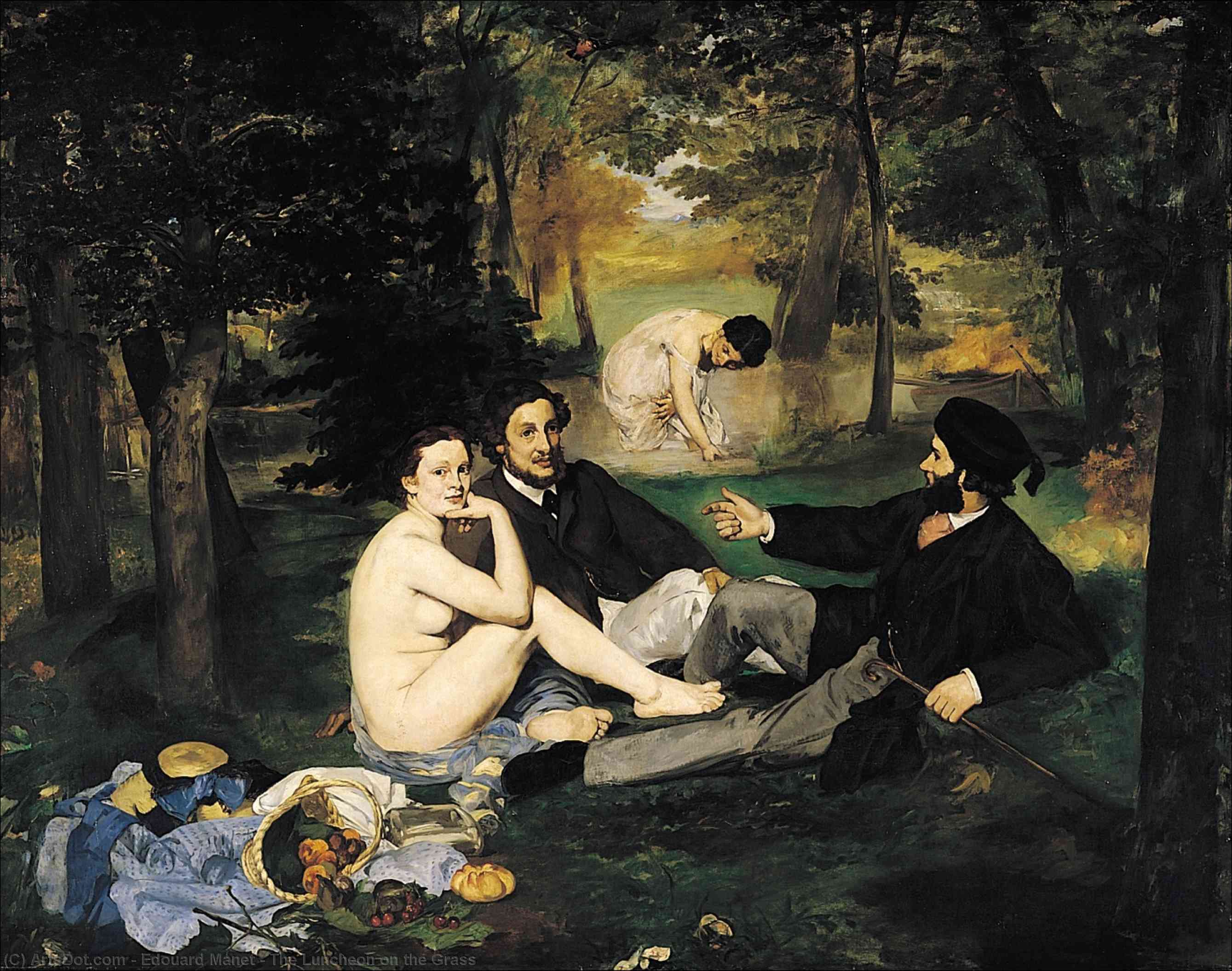 WikiOO.org - Энциклопедия изобразительного искусства - Живопись, Картины  Edouard Manet - Обед в  тот  трава