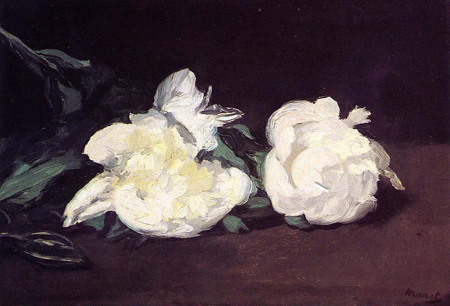 Wikioo.org - The Encyclopedia of Fine Arts - Painting, Artwork by Edouard Manet - Branch of White Peonies and Secateurs