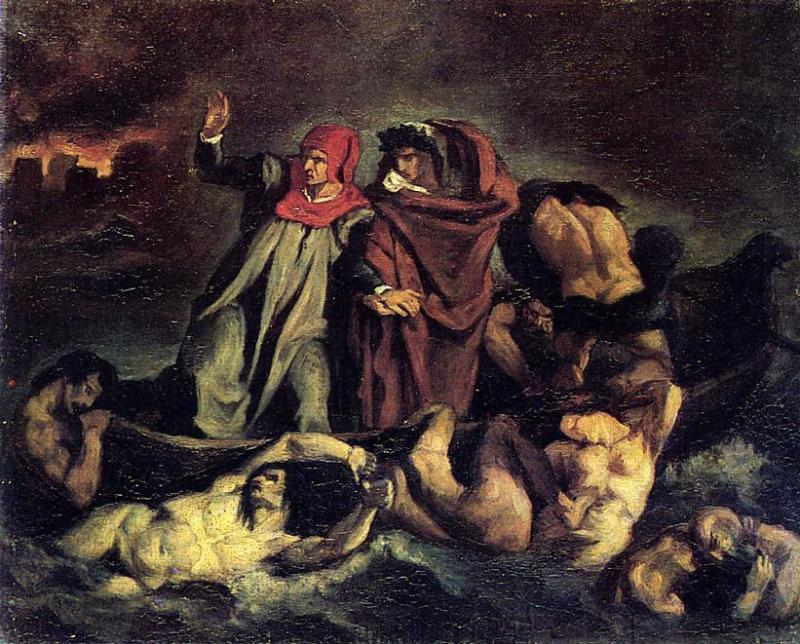 WikiOO.org - Enciklopedija dailės - Tapyba, meno kuriniai Edouard Manet - The barque of Dante (Copy after Delacroix)