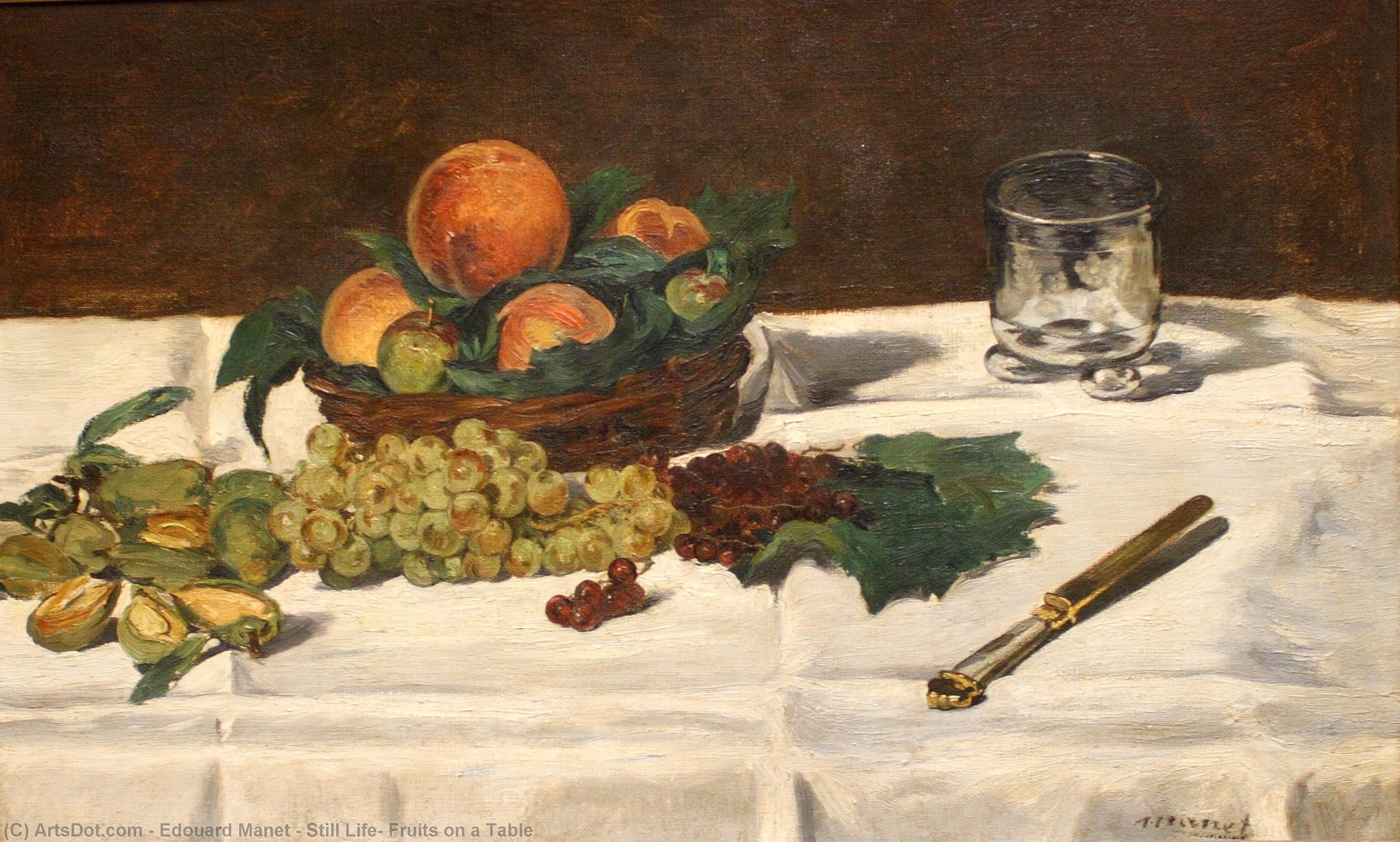 Wikioo.org - The Encyclopedia of Fine Arts - Painting, Artwork by Edouard Manet - Still Life: Fruits on a Table