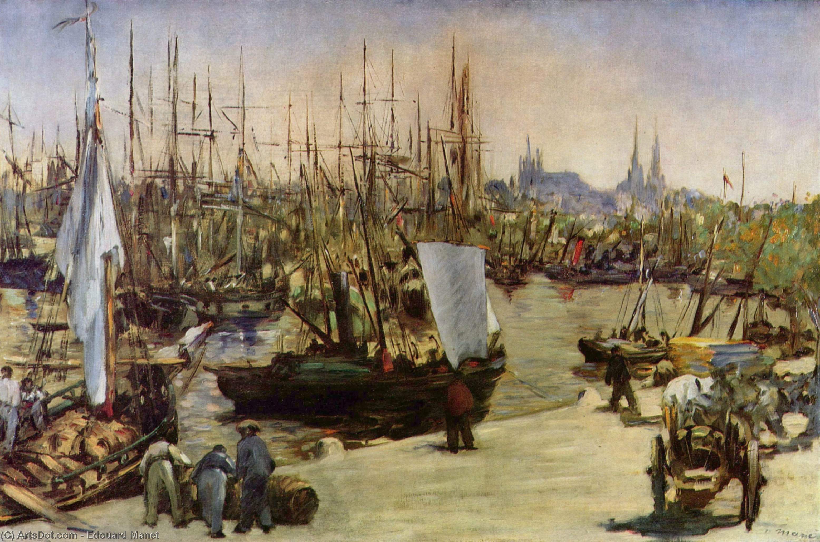 WikiOO.org – 美術百科全書 - 繪畫，作品 Edouard Manet - 波尔多港