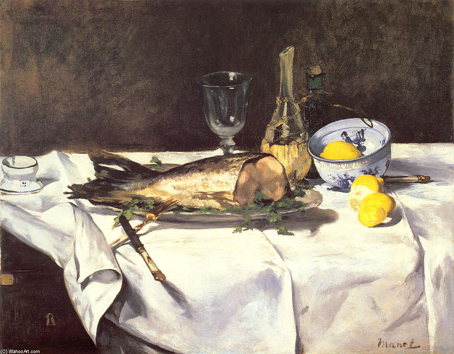 Wikioo.org - The Encyclopedia of Fine Arts - Painting, Artwork by Edouard Manet - The salmon