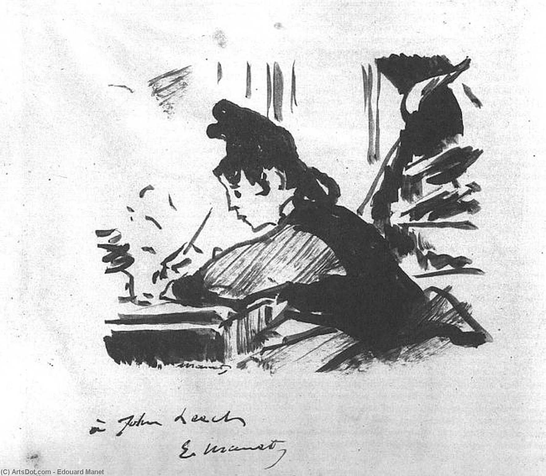 WikiOO.org - Енциклопедия за изящни изкуства - Живопис, Произведения на изкуството Edouard Manet - Woman writing