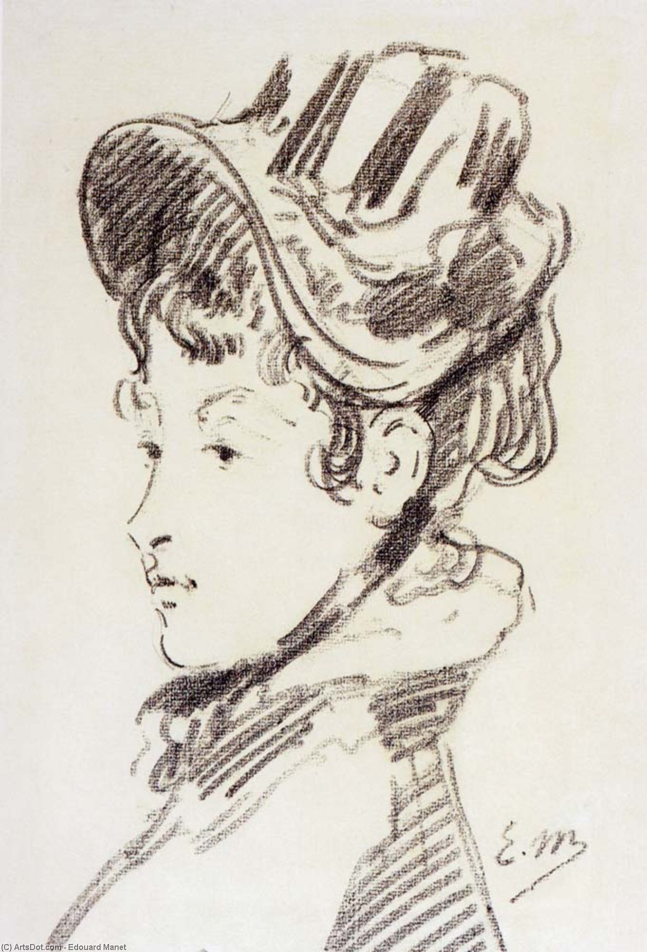 WikiOO.org - Encyclopedia of Fine Arts - Festés, Grafika Edouard Manet - Portrait of madame Julles Guillemet