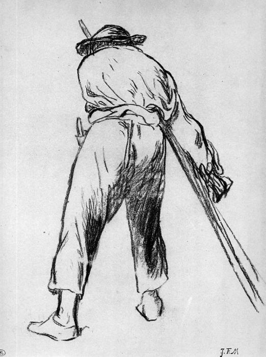Wikoo.org - موسوعة الفنون الجميلة - اللوحة، العمل الفني Edouard Manet - Sketch of moving farmer