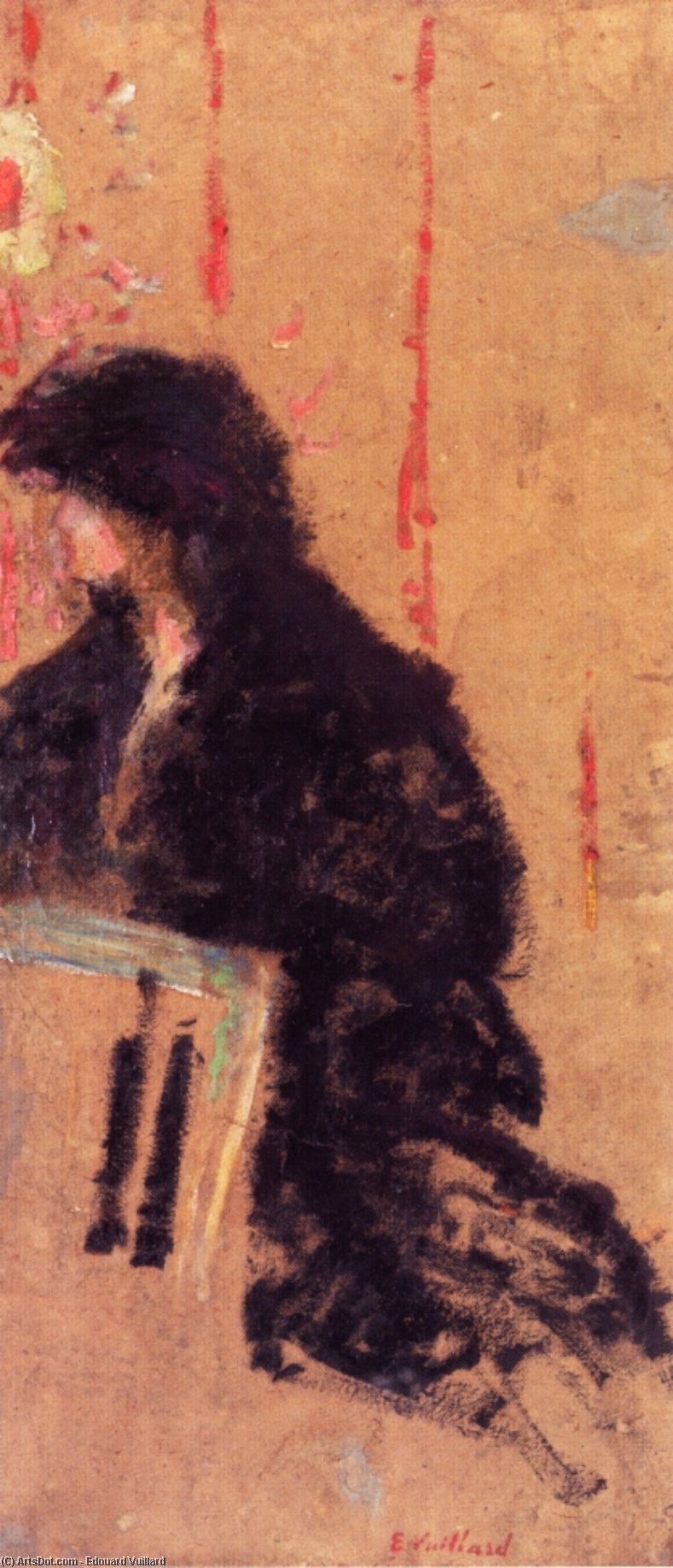 WikiOO.org – 美術百科全書 - 繪畫，作品 Jean Edouard Vuillard - 一个阴暗的连衣裙