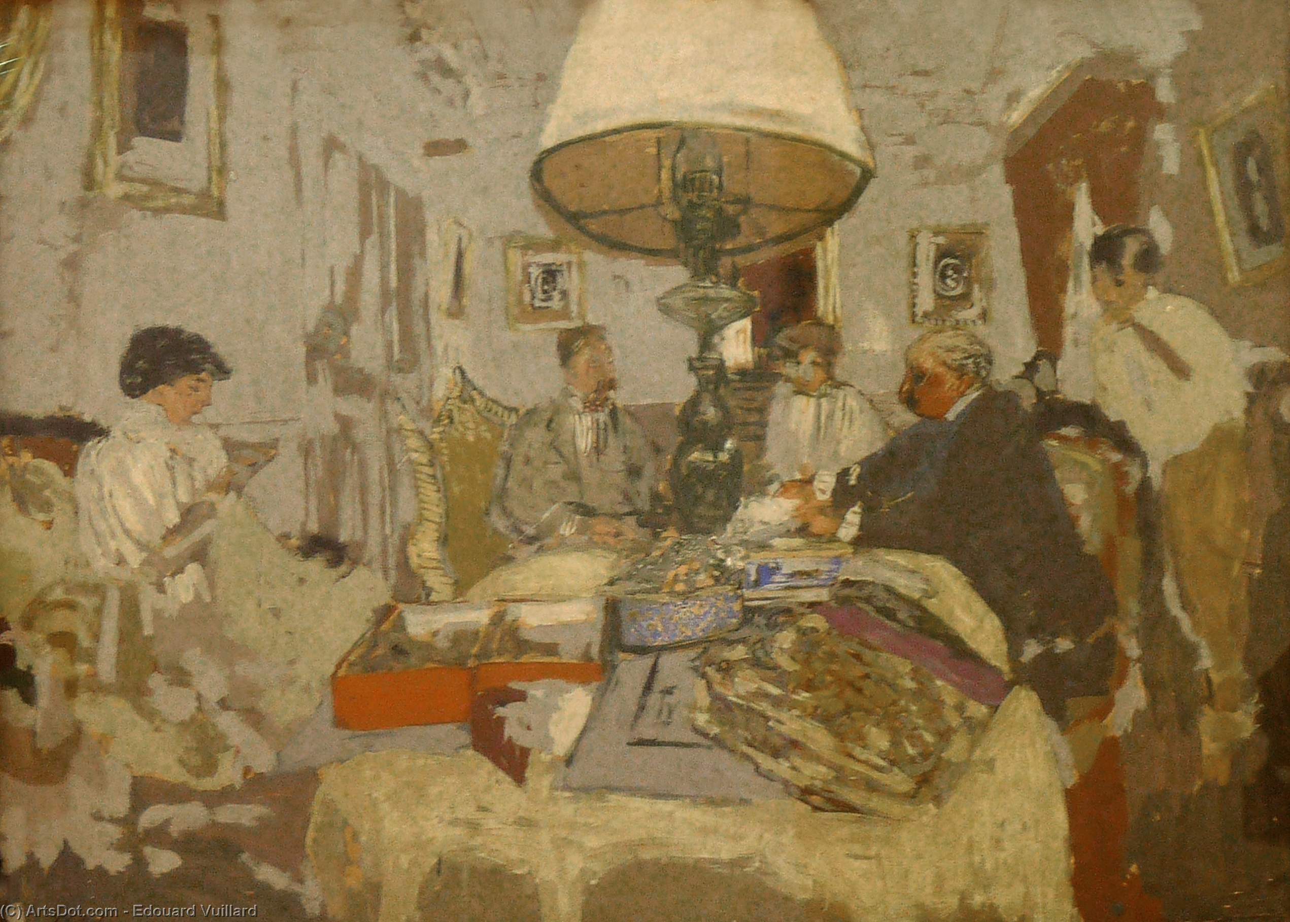 WikiOO.org - 百科事典 - 絵画、アートワーク Jean Edouard Vuillard - テーブルの周りの友人、セントJacut