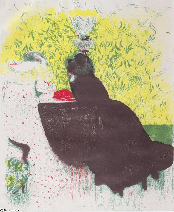 Wikioo.org - The Encyclopedia of Fine Arts - Painting, Artwork by Jean Edouard Vuillard - The two sisters