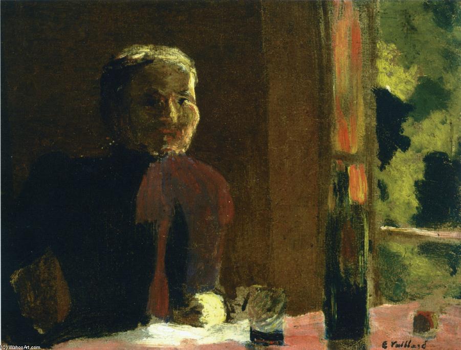 Wikioo.org - Bách khoa toàn thư về mỹ thuật - Vẽ tranh, Tác phẩm nghệ thuật Jean Edouard Vuillard - Madame Vuillard at Table