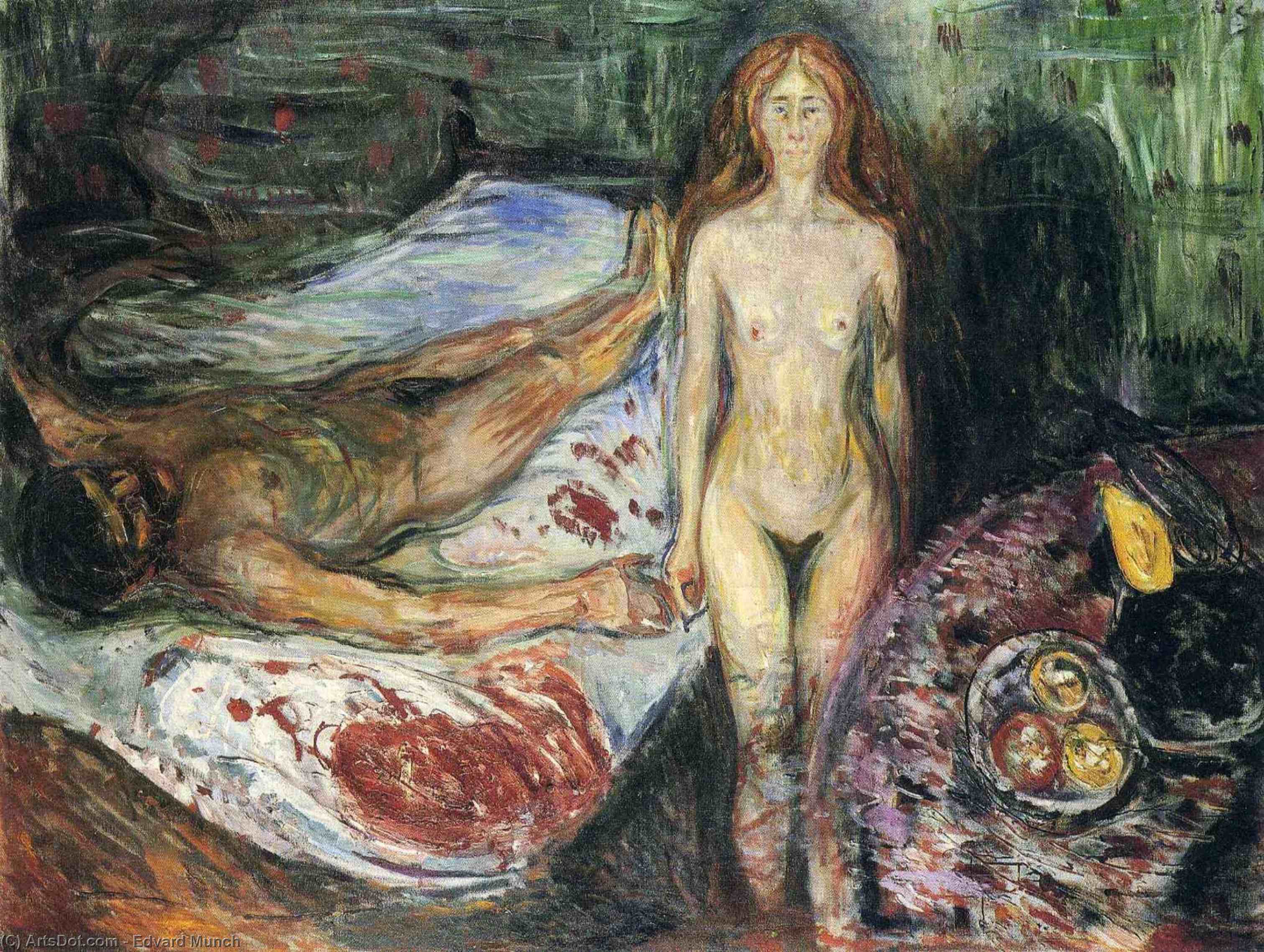 Wikioo.org - Bách khoa toàn thư về mỹ thuật - Vẽ tranh, Tác phẩm nghệ thuật Edvard Munch - Death of Marat I