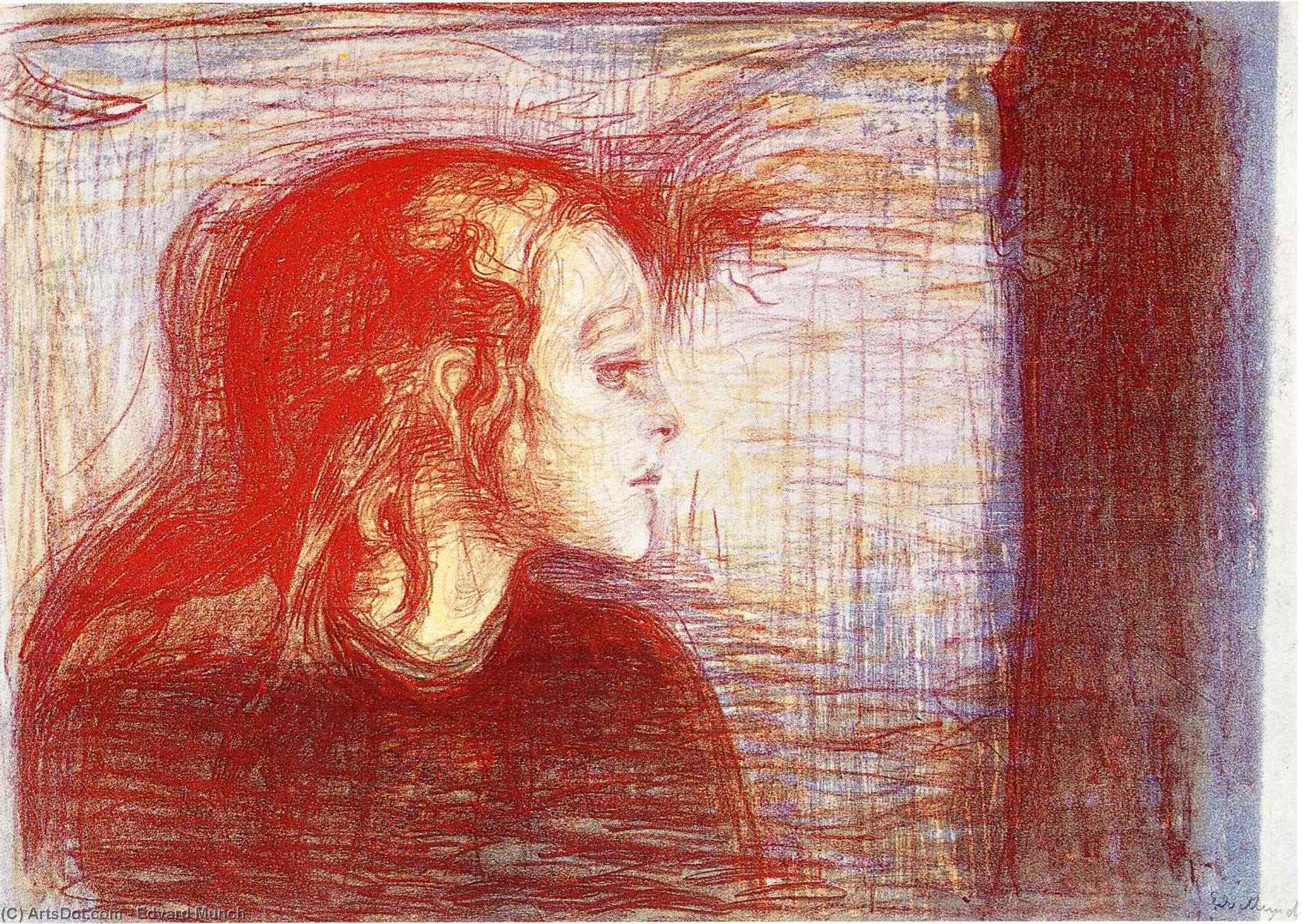 WikiOO.org - Encyclopedia of Fine Arts - Målning, konstverk Edvard Munch - The Sick Child II