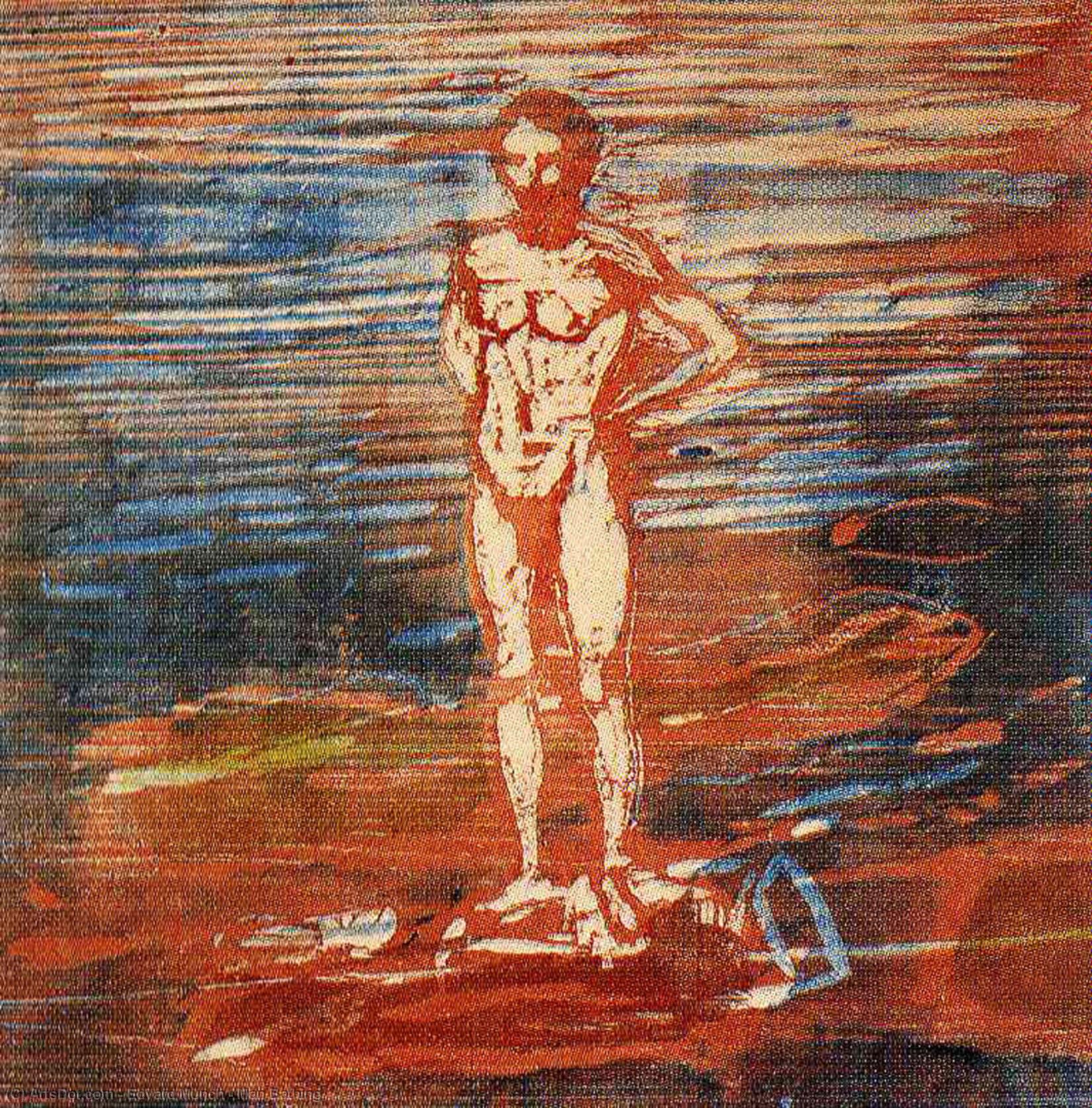 WikiOO.org - Güzel Sanatlar Ansiklopedisi - Resim, Resimler Edvard Munch - Man Bathing