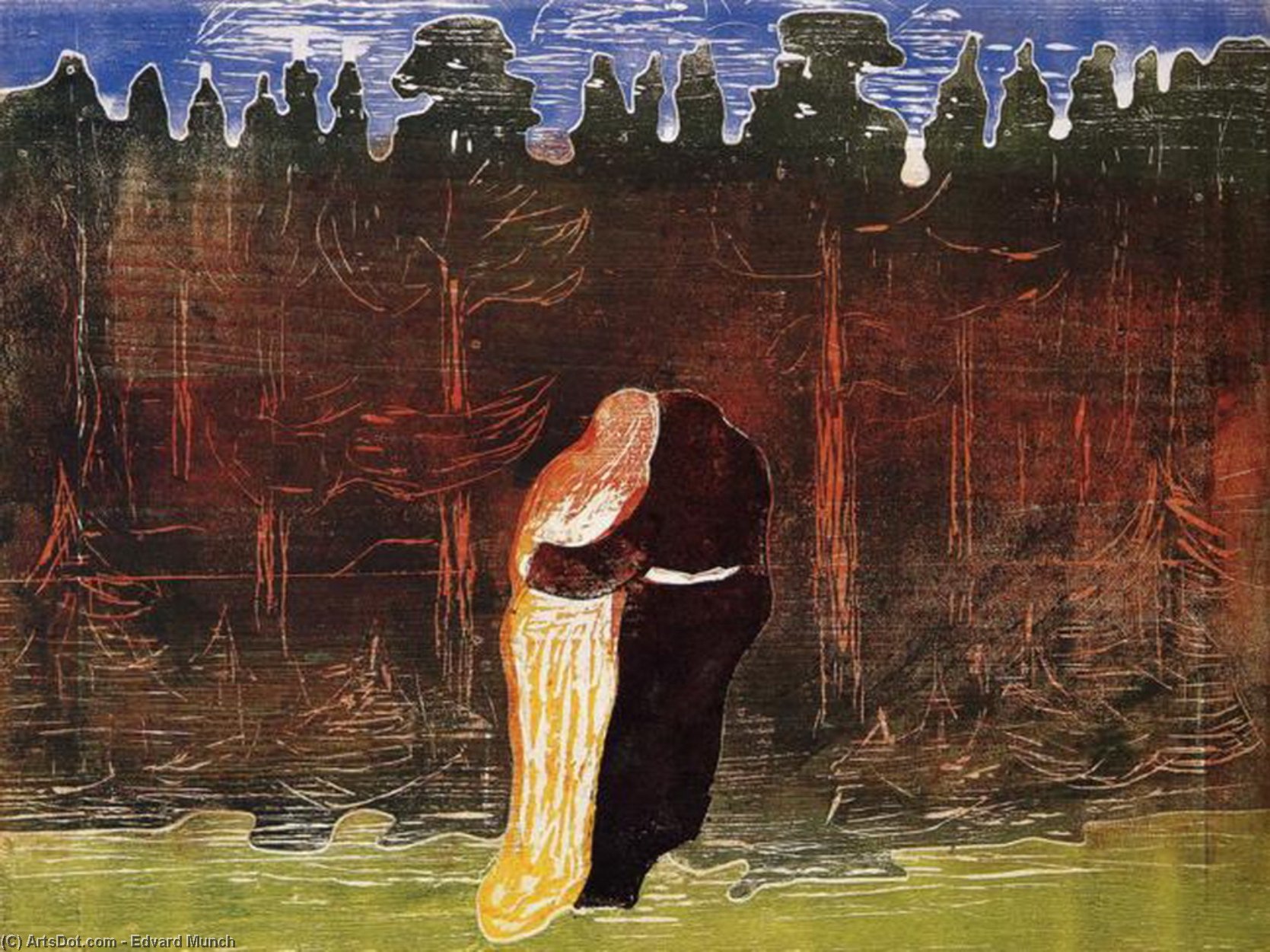 Wikioo.org - The Encyclopedia of Fine Arts - Painting, Artwork by Edvard Munch - Towards the Forest II