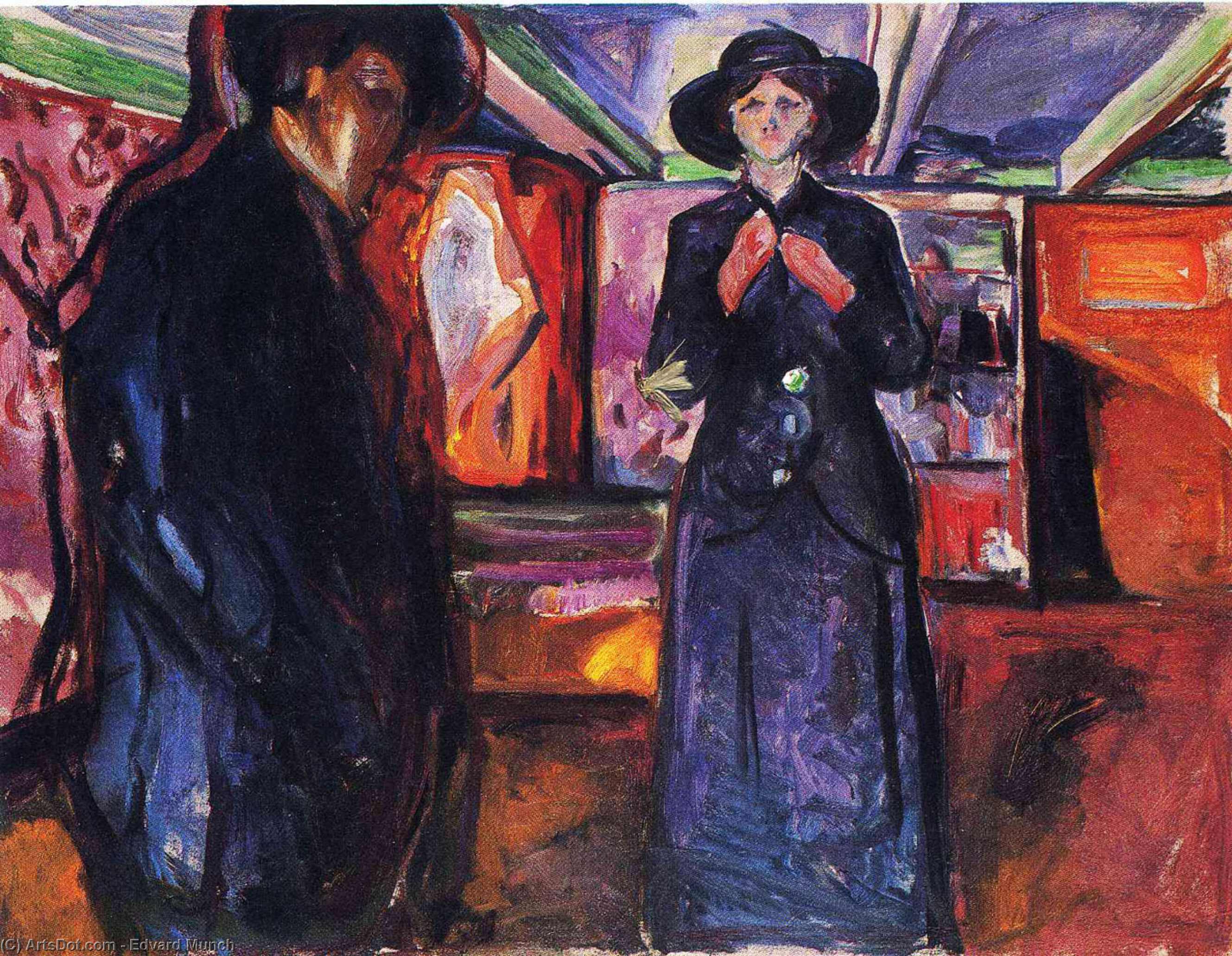 Wikoo.org - موسوعة الفنون الجميلة - اللوحة، العمل الفني Edvard Munch - Man and Woman II