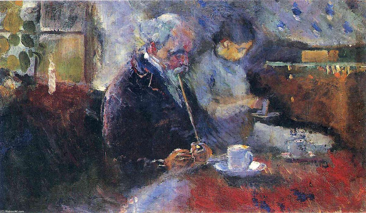 Wikioo.org - The Encyclopedia of Fine Arts - Painting, Artwork by Edvard Munch - At the Coffee Table