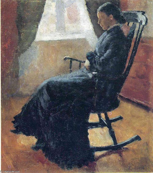 Wikioo.org - สารานุกรมวิจิตรศิลป์ - จิตรกรรม Edvard Munch - Aunt Karen in the Rocking Chair
