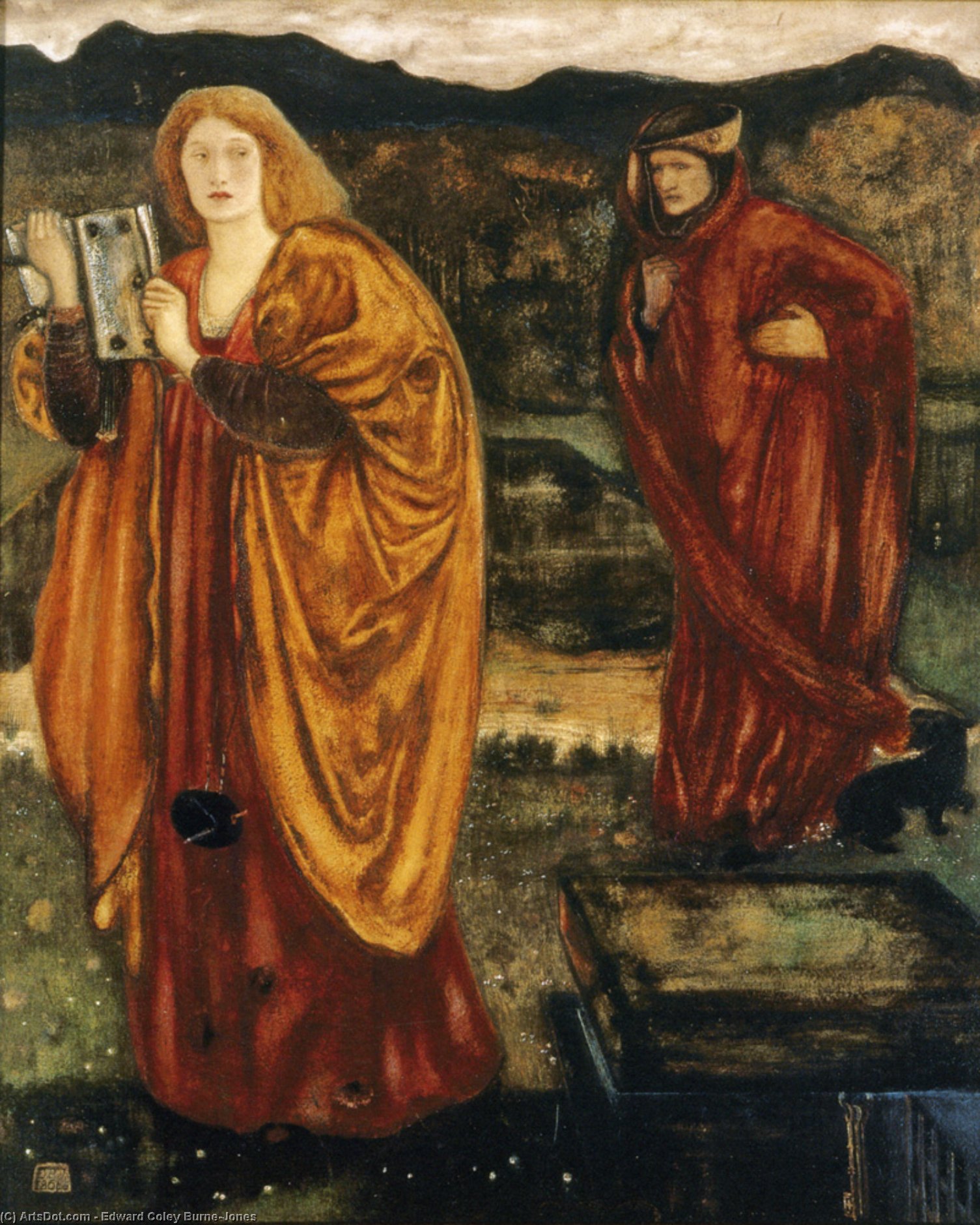 WikiOO.org - Encyclopedia of Fine Arts - Lukisan, Artwork Edward Coley Burne-Jones - Merlin and Nimue