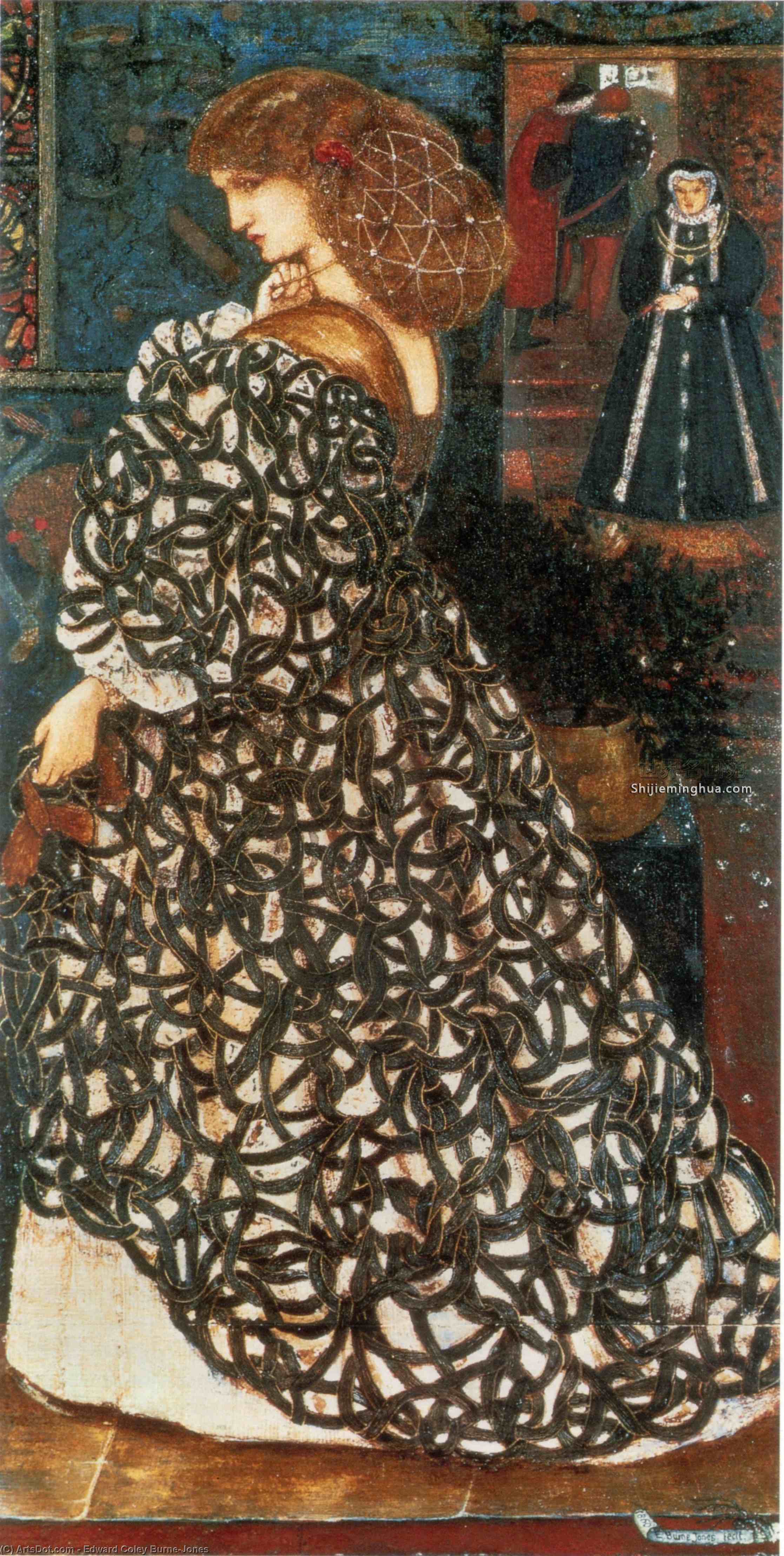 WikiOO.org - Encyclopedia of Fine Arts - Maleri, Artwork Edward Coley Burne-Jones - Sidonia von Bork