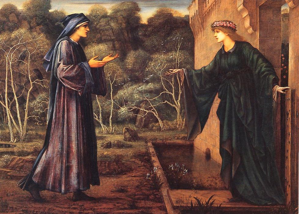 Wikioo.org - The Encyclopedia of Fine Arts - Painting, Artwork by Edward Coley Burne-Jones - The Pilgrim at the Gate of Idleness