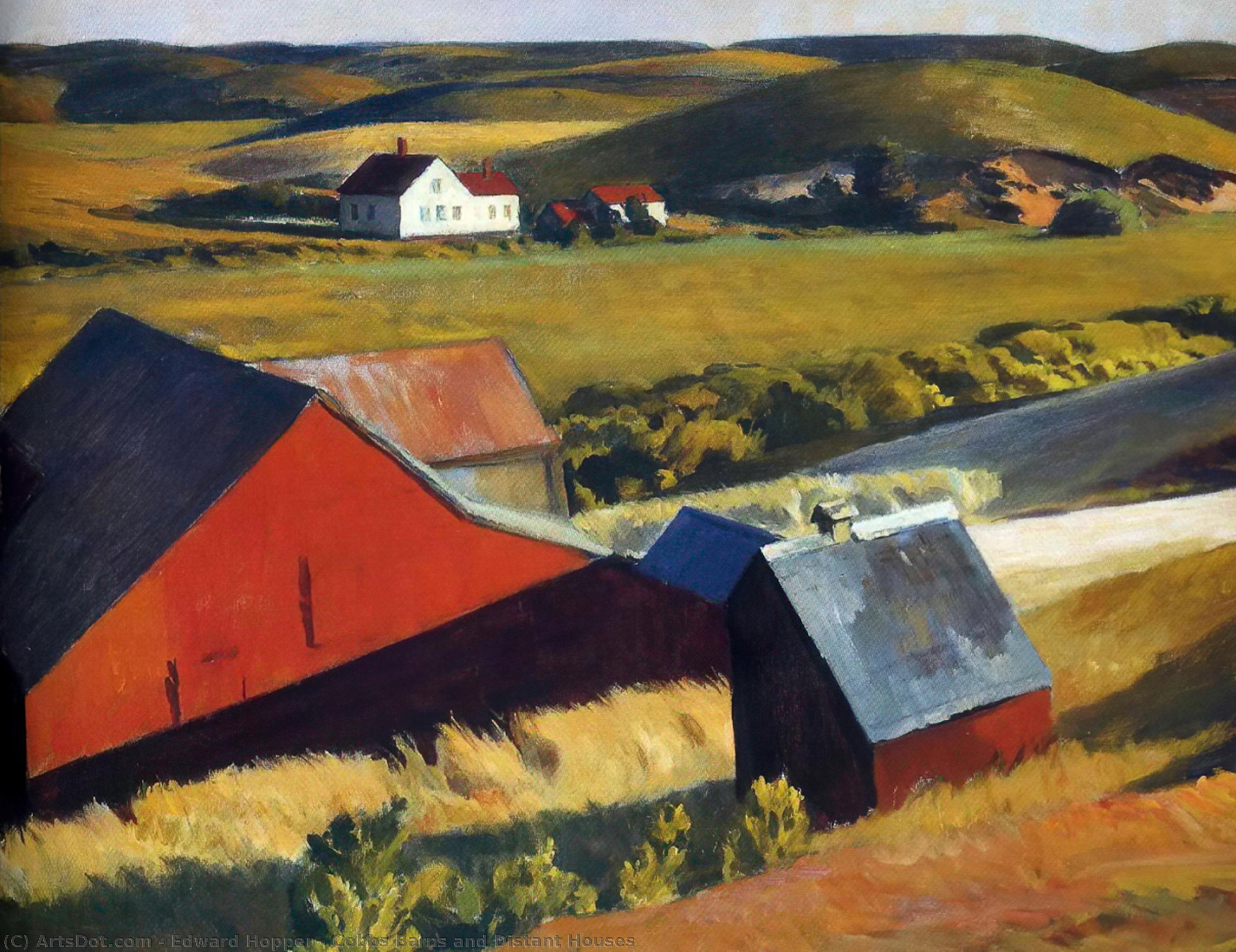 Wikioo.org - The Encyclopedia of Fine Arts - Painting, Artwork by Edward Hopper - Cobbs Barns and Distant Houses