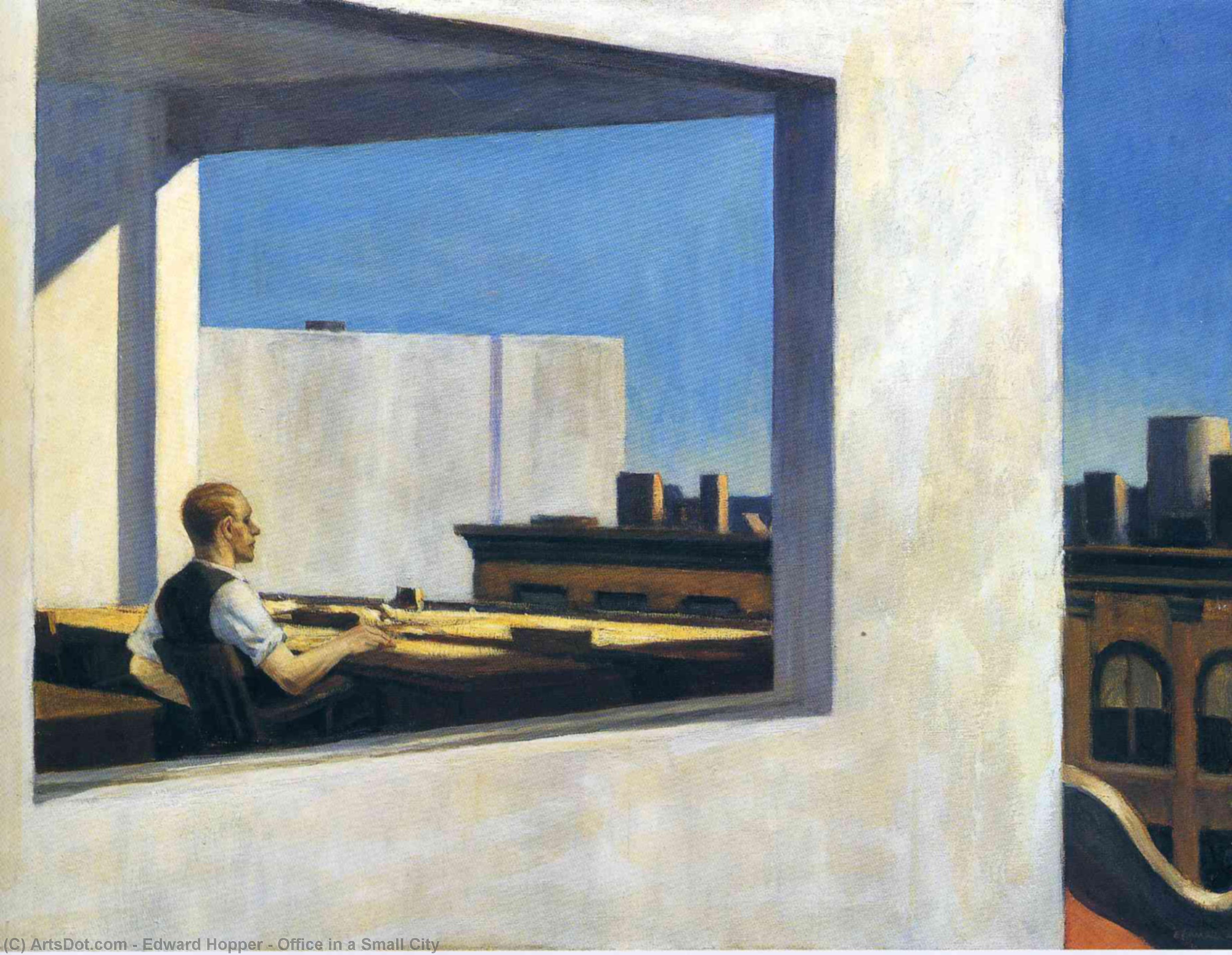 WikiOO.org - Encyclopedia of Fine Arts - Malba, Artwork Edward Hopper - Office in a Small City