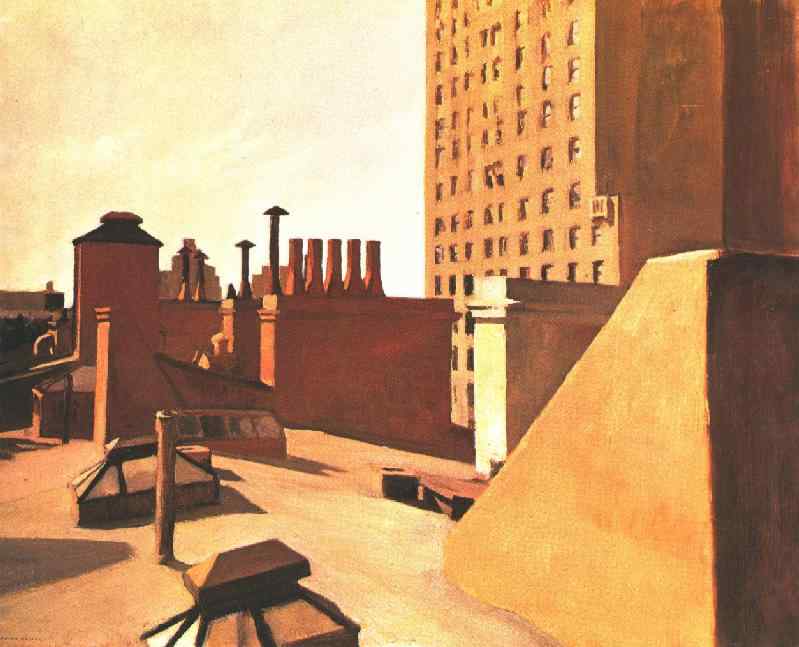 Wikioo.org - สารานุกรมวิจิตรศิลป์ - จิตรกรรม Edward Hopper - City Roofs