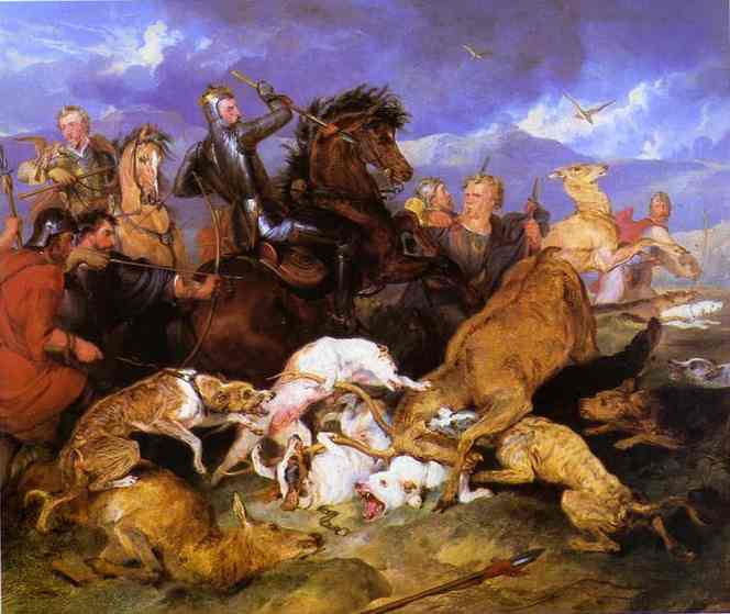 WikiOO.org - Εγκυκλοπαίδεια Καλών Τεχνών - Ζωγραφική, έργα τέχνης Edwin Henry Landseer - The Hunting of Chevy Chase