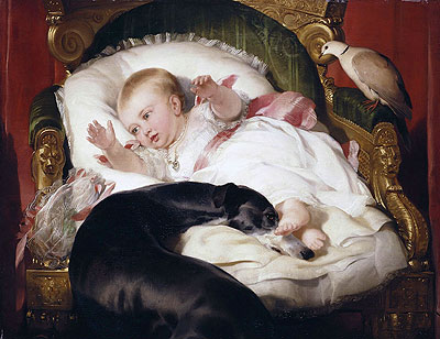 WikiOO.org - Encyclopedia of Fine Arts - Målning, konstverk Edwin Henry Landseer - Victoria, Princess Royal, with Eos