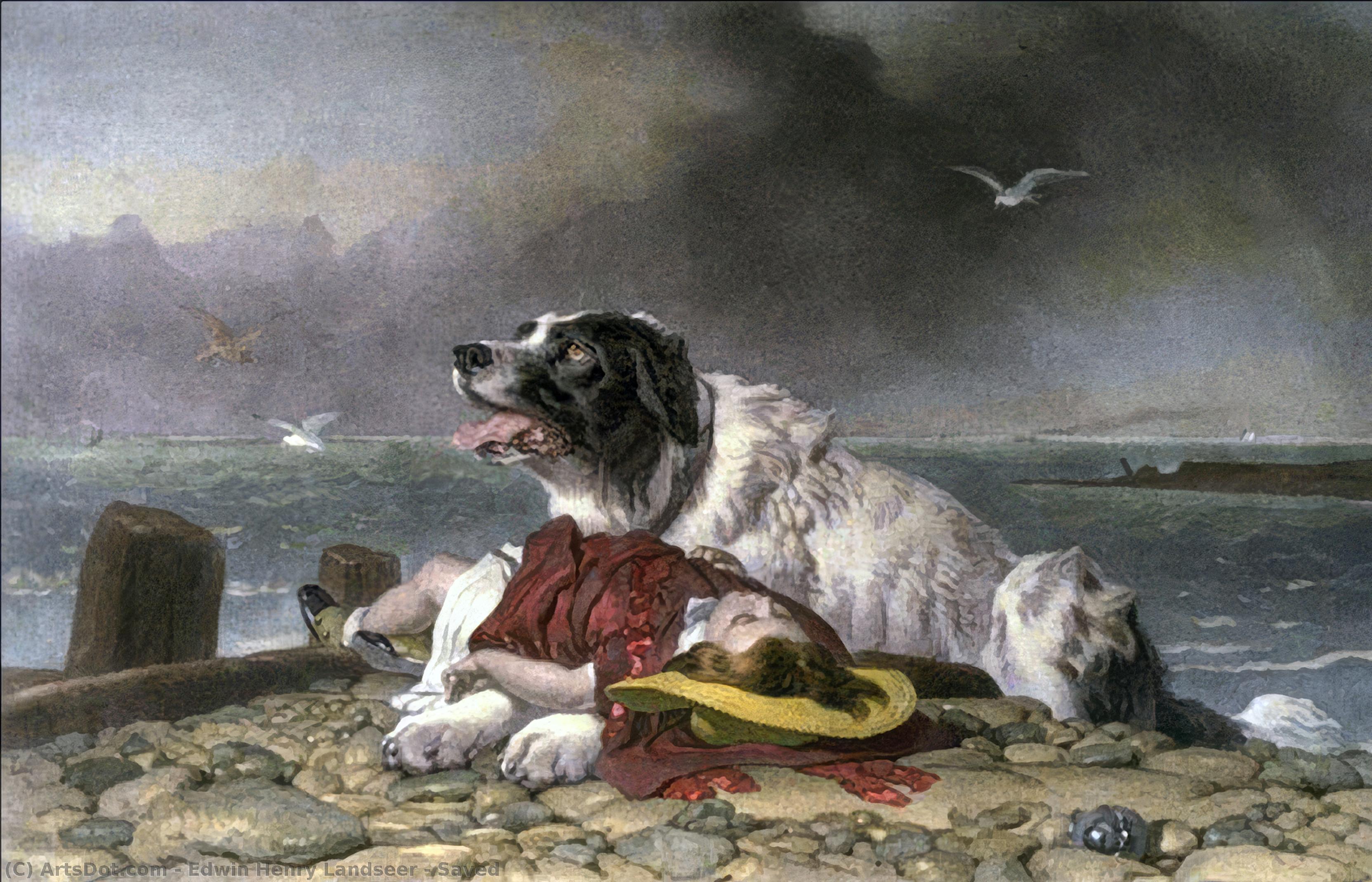 Wikioo.org – L'Enciclopedia delle Belle Arti - Pittura, Opere di Edwin Henry Landseer - Salvato