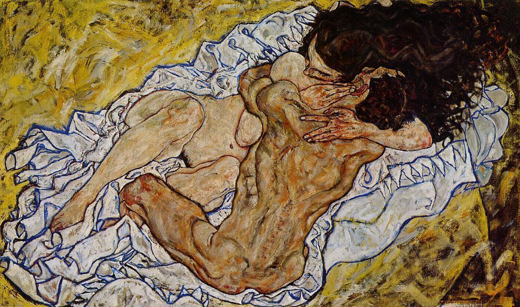 Wikoo.org - موسوعة الفنون الجميلة - اللوحة، العمل الفني Egon Schiele - The Embrace