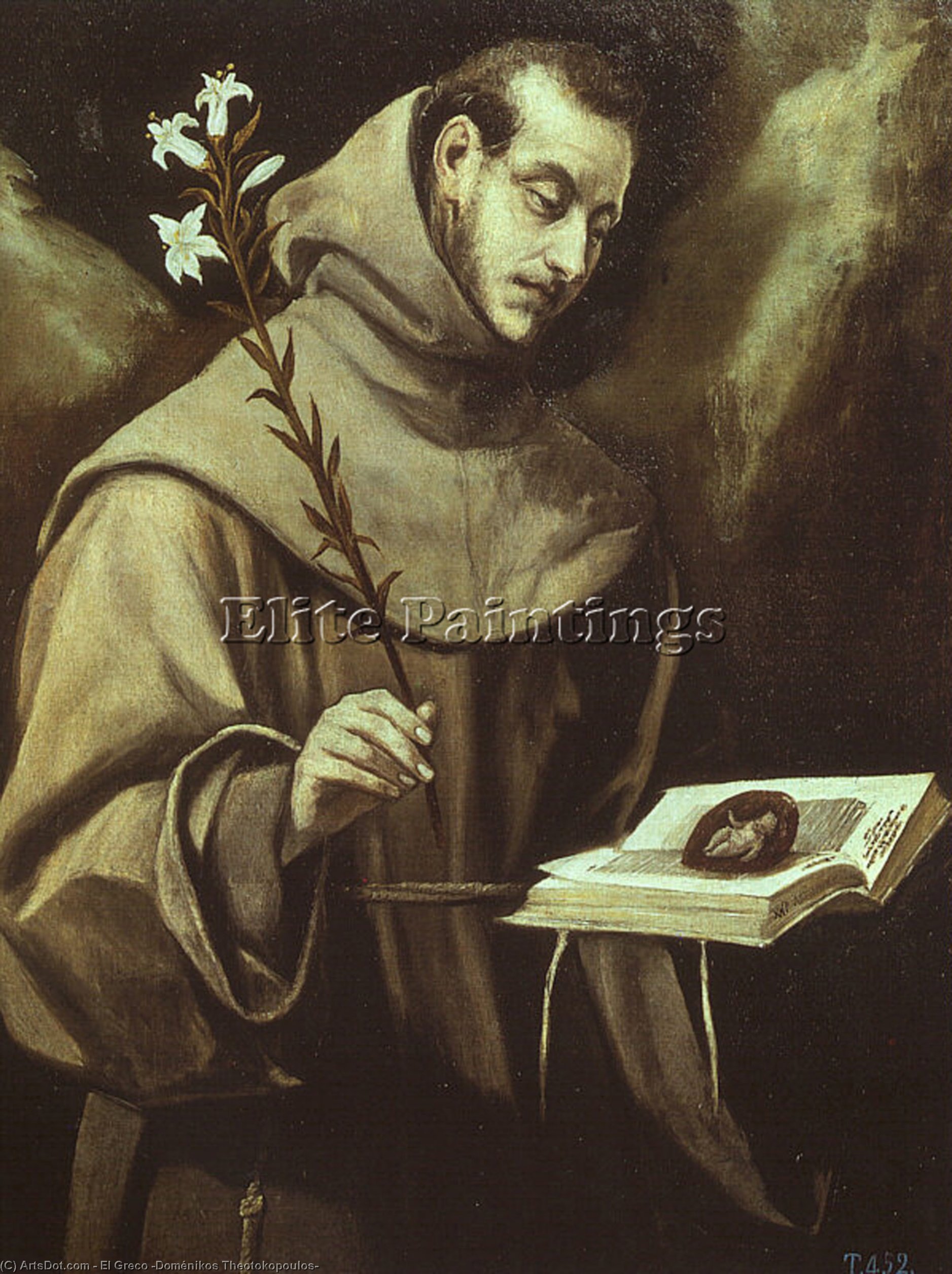 WikiOO.org - Encyclopedia of Fine Arts - Malba, Artwork El Greco (Doménikos Theotokopoulos) - St. Antony of Padua