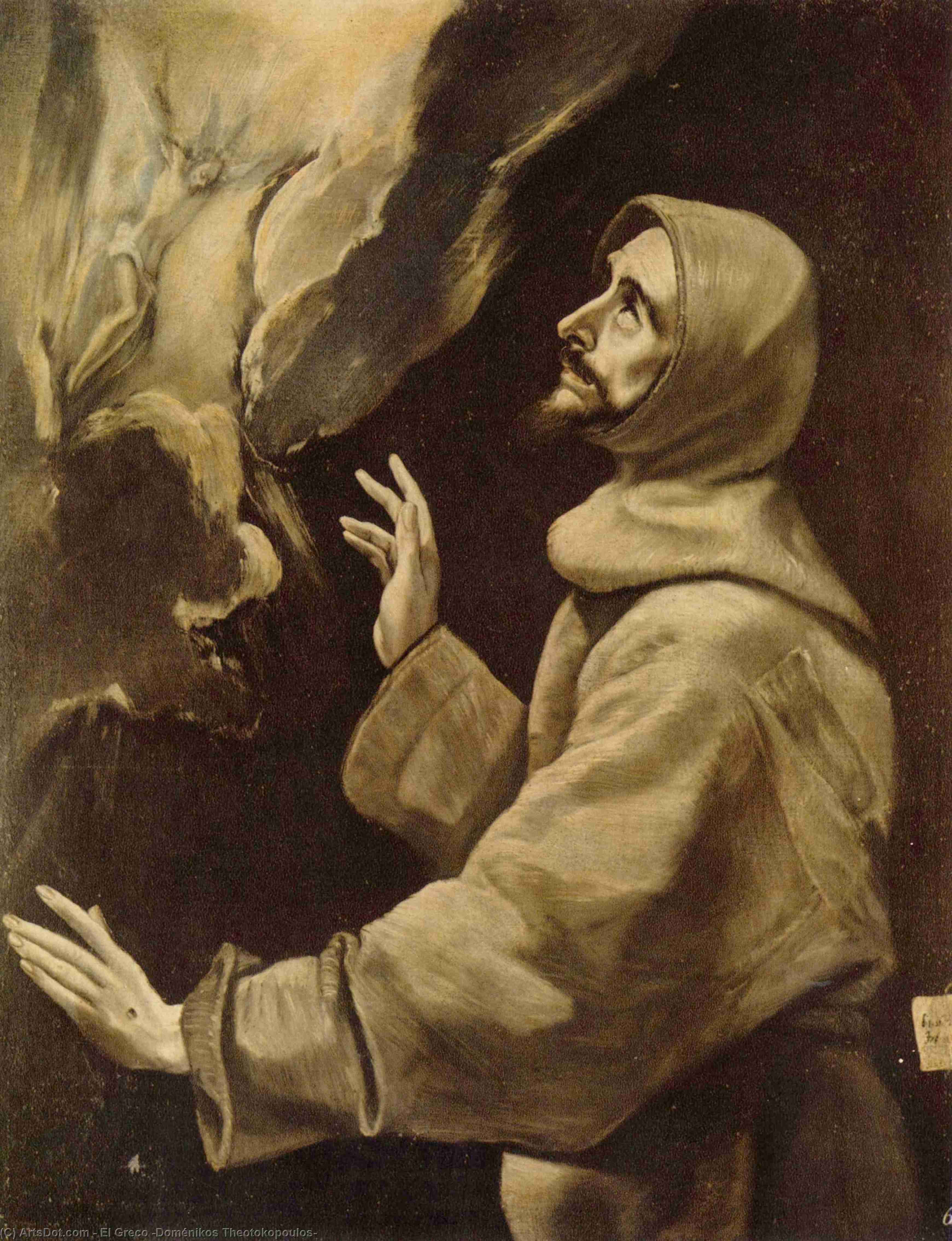 Wikioo.org - The Encyclopedia of Fine Arts - Painting, Artwork by El Greco (Doménikos Theotokopoulos) - St. Francis receiving the stigmata