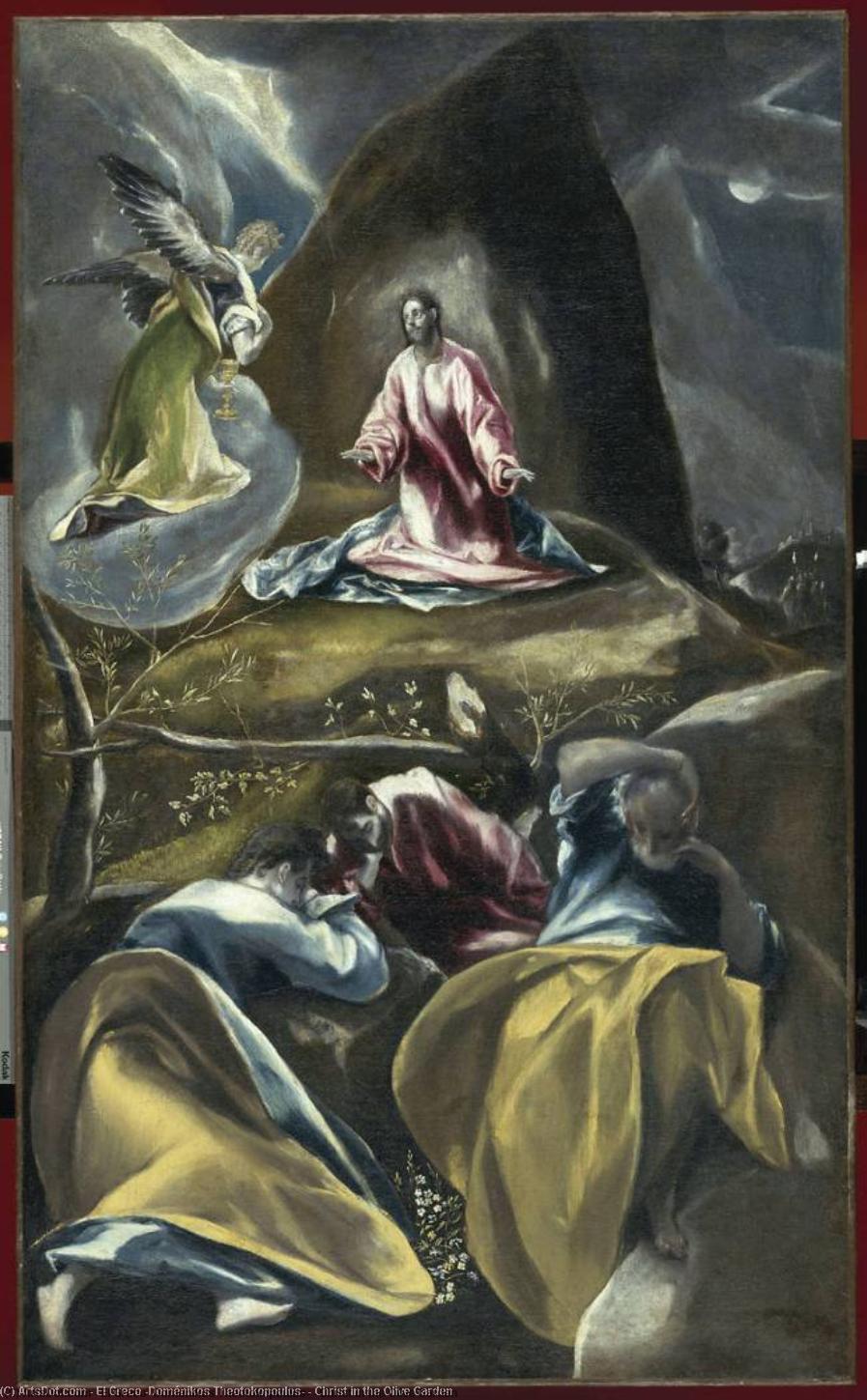 WikiOO.org - 백과 사전 - 회화, 삽화 El Greco (Doménikos Theotokopoulos) - Christ in the Olive Garden