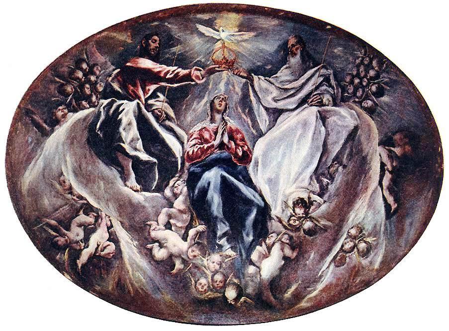 WikiOO.org - Encyclopedia of Fine Arts - Maľba, Artwork El Greco (Doménikos Theotokopoulos) - Coronation of the Virgin