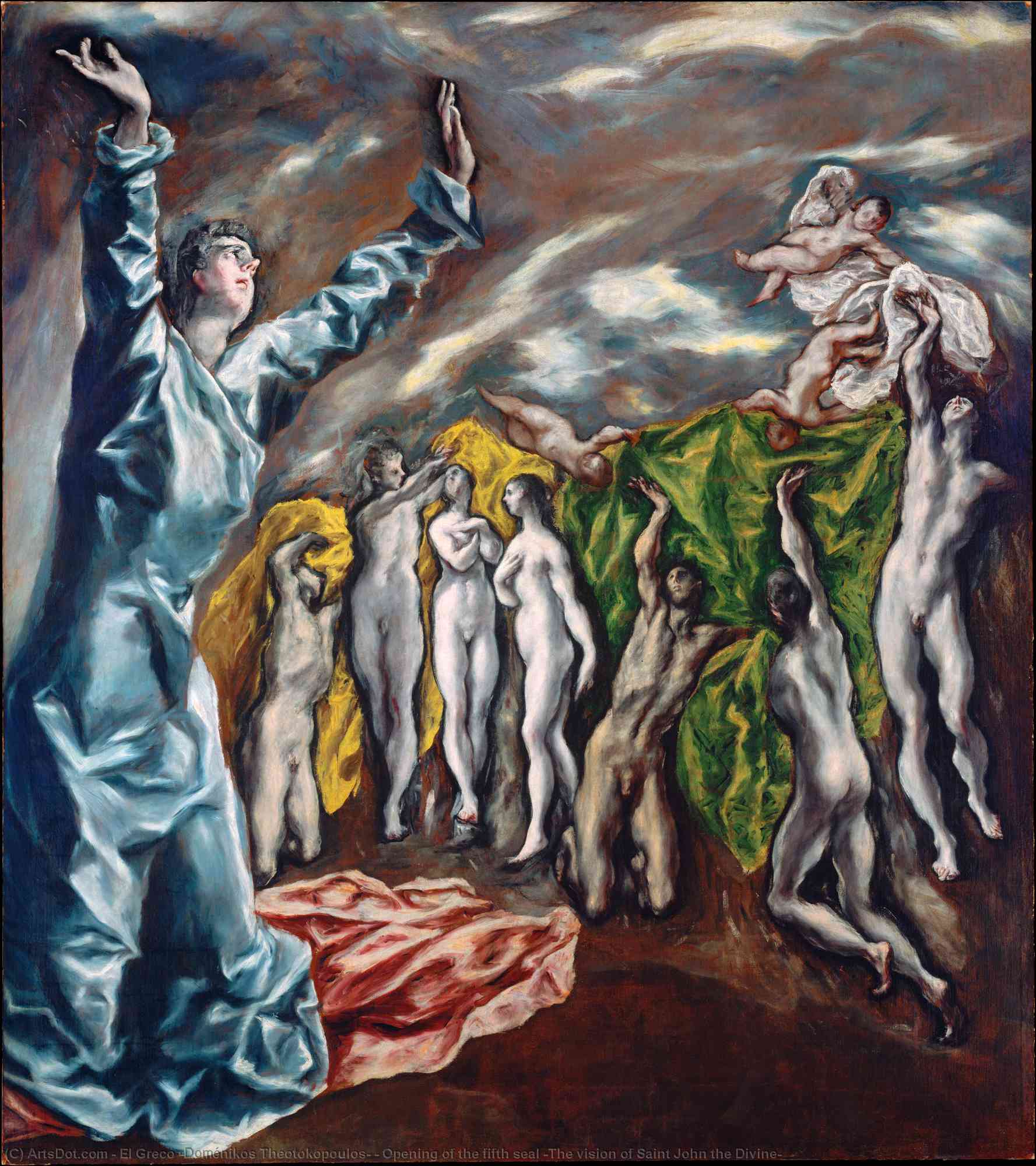 Wikioo.org - The Encyclopedia of Fine Arts - Painting, Artwork by El Greco (Doménikos Theotokopoulos) - Opening of the fifth seal (The vision of Saint John the Divine)