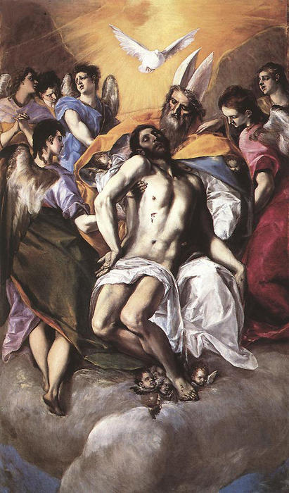Wikioo.org – La Enciclopedia de las Bellas Artes - Pintura, Obras de arte de El Greco (Doménikos Theotokopoulos) - La Santísima Trinidad