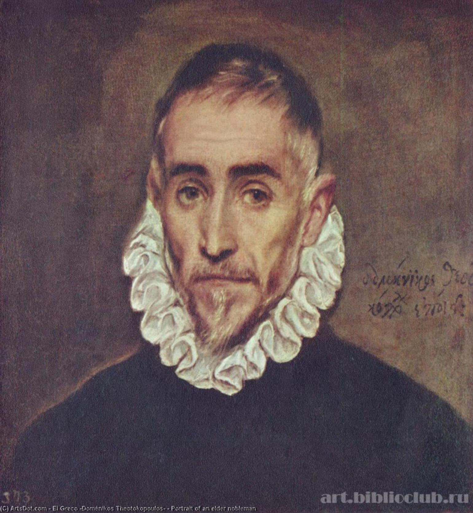 Wikioo.org - The Encyclopedia of Fine Arts - Painting, Artwork by El Greco (Doménikos Theotokopoulos) - Portrait of an elder nobleman