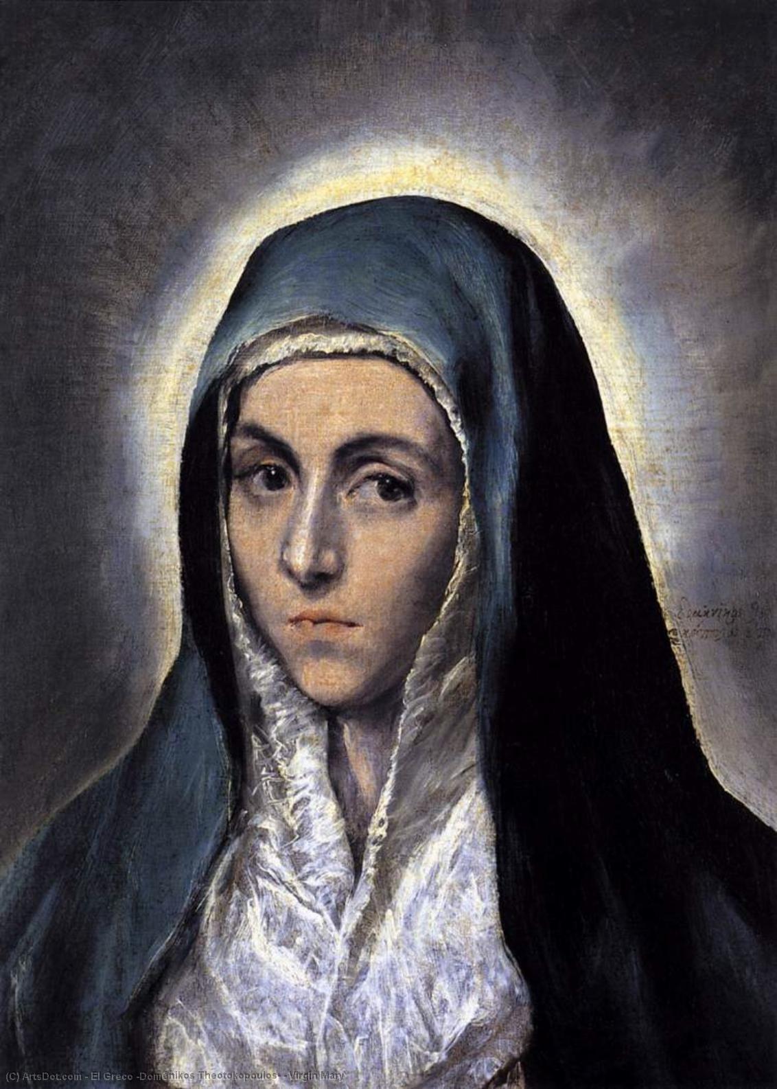 Wikioo.org - The Encyclopedia of Fine Arts - Painting, Artwork by El Greco (Doménikos Theotokopoulos) - Virgin Mary