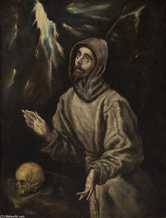 Wikioo.org – La Enciclopedia de las Bellas Artes - Pintura, Obras de arte de El Greco (Doménikos Theotokopoulos) - el éxtasis de san Francis todaclasede  Asís
