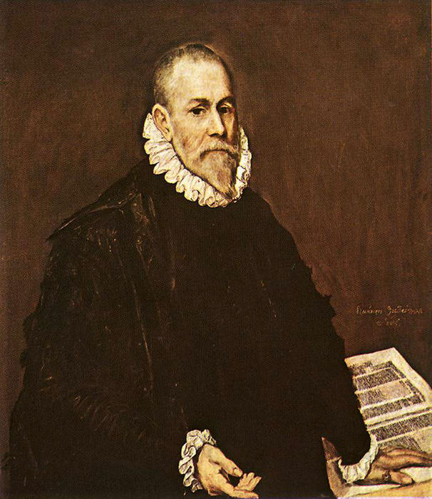 Wikioo.org - The Encyclopedia of Fine Arts - Painting, Artwork by El Greco (Doménikos Theotokopoulos) - Portrait of a doctor Rodrigo de la Fuente