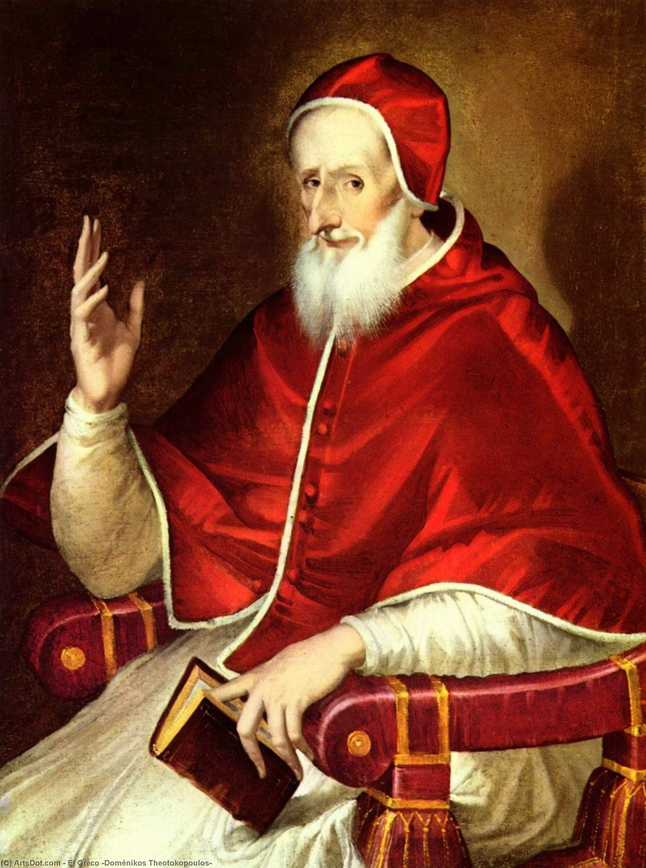 Wikioo.org – La Enciclopedia de las Bellas Artes - Pintura, Obras de arte de El Greco (Doménikos Theotokopoulos) - retrato del papa pío v