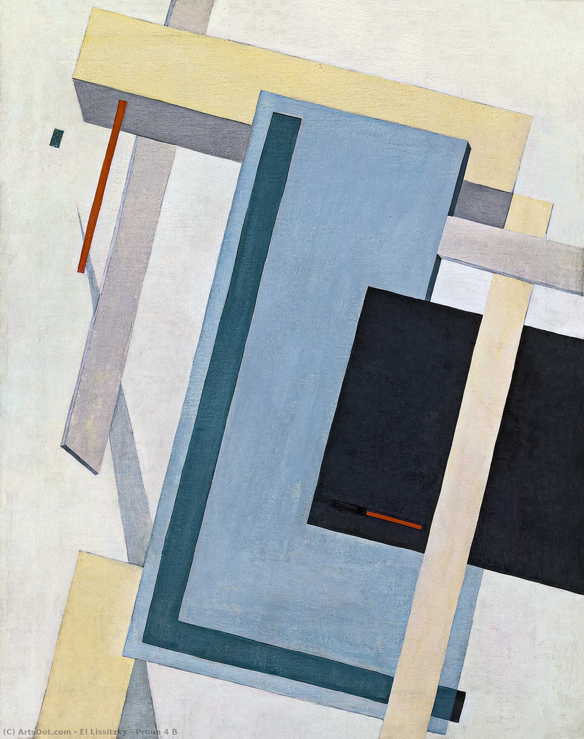 WikiOO.org - Encyclopedia of Fine Arts - Maleri, Artwork El Lissitzky - Proun 4 B