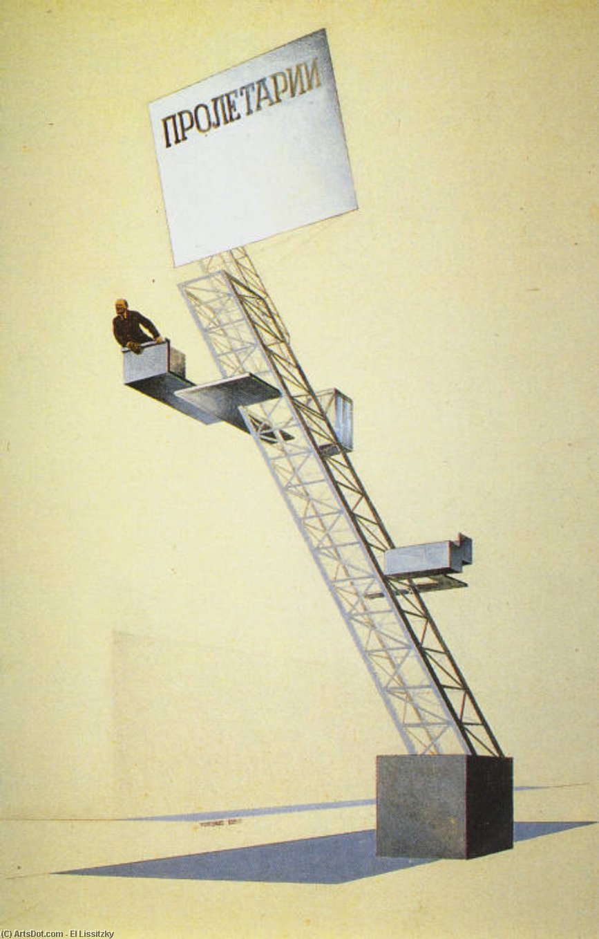 Wikioo.org - สารานุกรมวิจิตรศิลป์ - จิตรกรรม El Lissitzky - Lenin Tribune