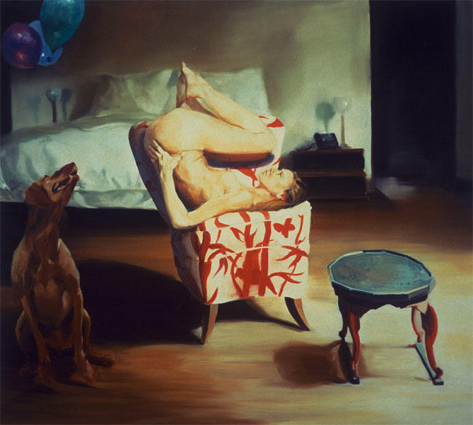Wikoo.org - موسوعة الفنون الجميلة - اللوحة، العمل الفني Eric Fischl - The Bed, the Chair, Waiting